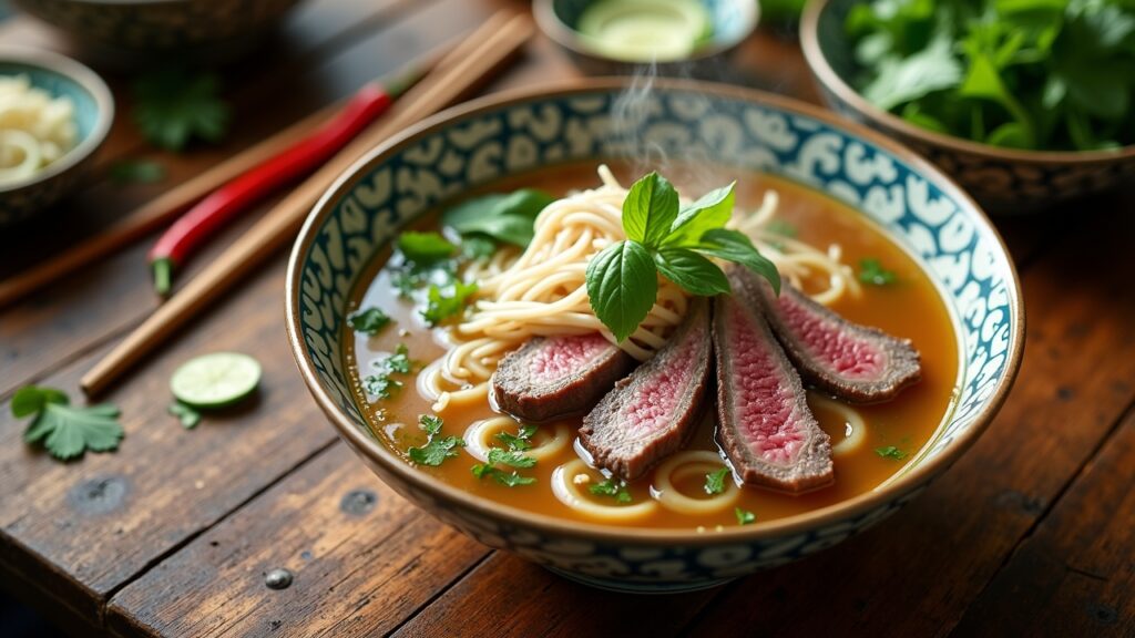 Pho bo on table