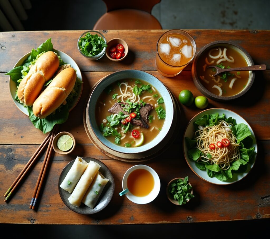 Traditional Vietnamese meal